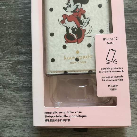 NEW Kate Spade New York Disney Minnie Mouse Magnetic Folio Iphone 12 Mini Case - Picture 7 of 7